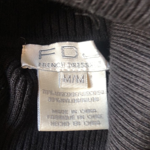 FDJ French Dressing Womens black Ribbed Turtleneck Long-sleeved shirt Size M - Picture 2 of 6